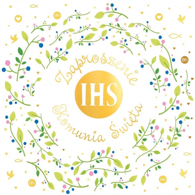 Zaproszenie KW - Komunia listki 5szt