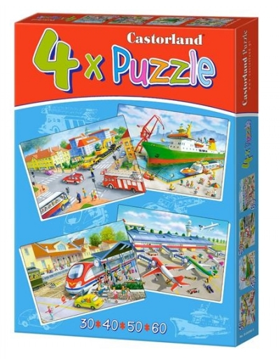 Puzzle x 4 - Transport and Travel CASTOR (04348)