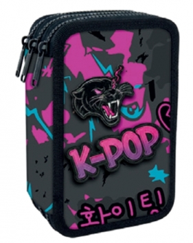 Coolpack, Piórnik potrójny z wyposażeniem Jumper 3 - K-Pop Dark