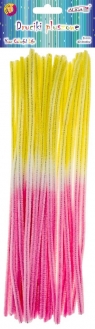 Druciki pluszowe tęczowe 6mmx30cm 40szt
