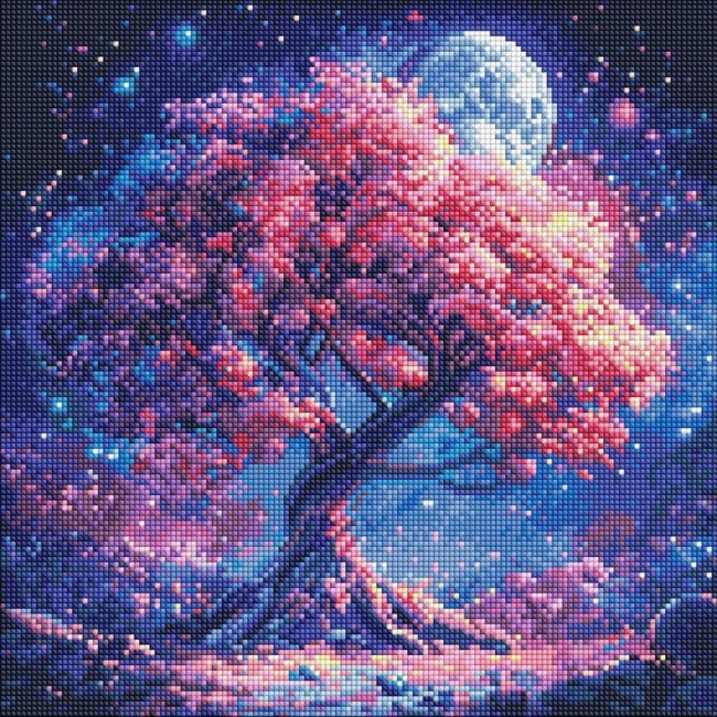 <img src='https://webimage.pl/pics/348/9/d4823104379348.jpg' style='height:440px' /> Diamentowa mozaika - Sylwetka drzewa 40x40cm