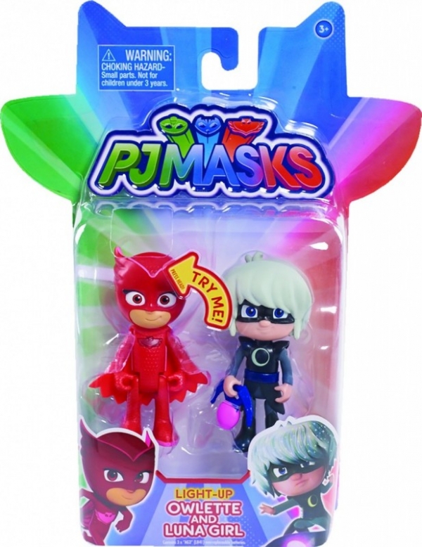 PJ MASKS Świecąca figurka 2-pak, Sowella i Luna (JP-24810-2)