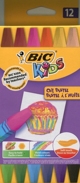 Kredki pastele olejne Bic Kids 12 kolorów