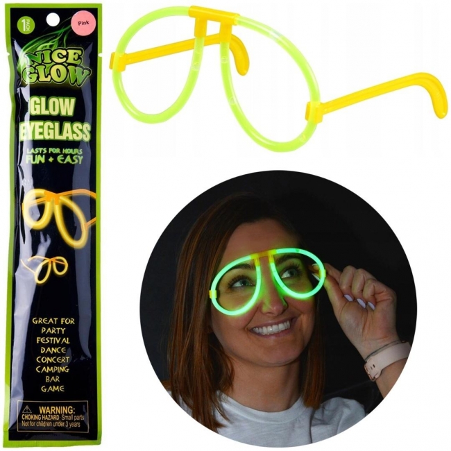Okulary patyczki świecące w ciemnościach