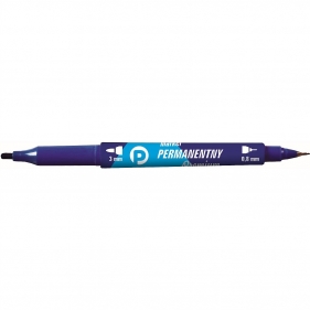 Marker permanentny Tetis dwustronny, 12 szt. - niebieski (KM501-N2)