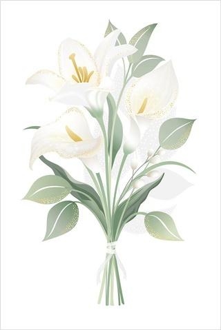 Karnet Ślub - White Lilies