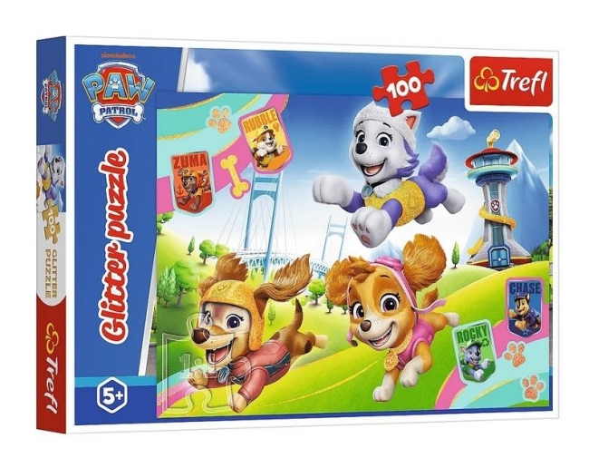 <img src='https://webimage.pl/pics/350/8/d5900511148350.jpg' style='height:440px' /> Puzzle 100 Glitter Błyszczące psiaki TREFL