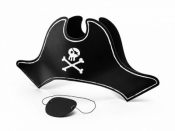 Czapka Partydeco Pirata z opaską na oko, 14cm (CPP17)