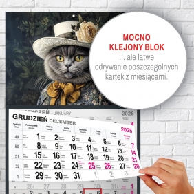 Kalendarz trójdzielny mały - Kot