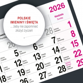 Kalendarz trójdzielny mały - Kot