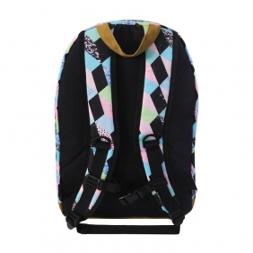 Plecak dwukomorowy pastelowy czarne Romby (0009-0106)