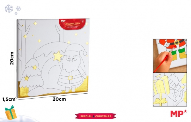 <img src='https://webimage.pl/pics/352/5/d8435721035352.jpg' style='height:440px' /> Płótno do malowania złocone - Mikołaj 20x20cm