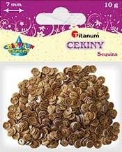 Cekiny Ciemny Beżowy - Kółka (7mm 10g)