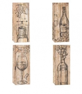 Torebka ozdobna na butelkę 12x36x9cm mix ROZETTE