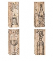 Torebka ozdobna na butelkę 12x36x9cm mix ROZETTE