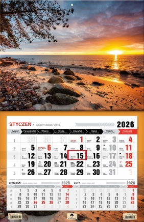 Kalendarz trójdzielny-jednodzielny 2026,1 szt.