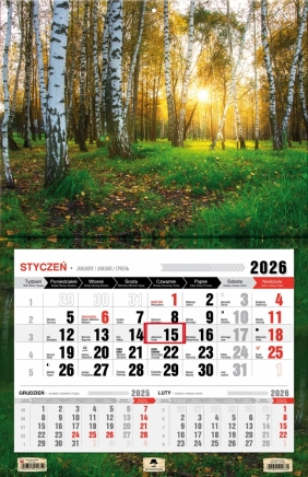 Kalendarz trójdzielny-jednodzielny 2026,1 szt.