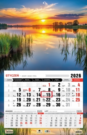 Kalendarz trójdzielny-jednodzielny 2026,1 szt.