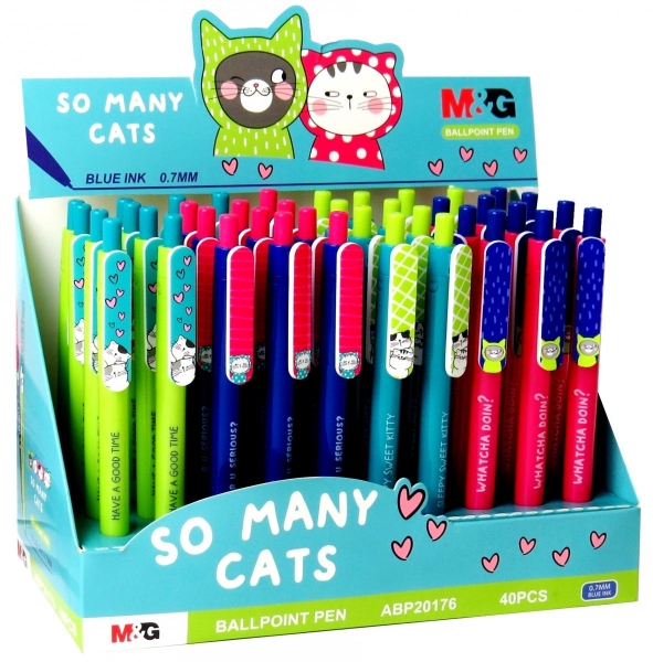 Długopis automatyczny So Many Cats 0,7 mm, niebieski (ABP20176)