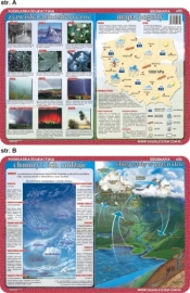 Podkładka edukacyjna. Mapa pogody, zjawiska atmosferyczne, c