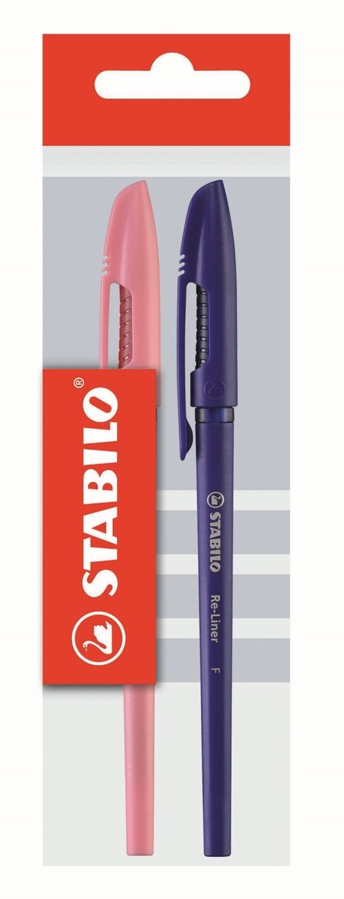 Długopis Stabilo re-liner 868 f niebieski i różowy