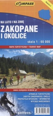 Zakopane i okolice na lato i na zimę mapa turystyczna 1: 60 000 - <br />