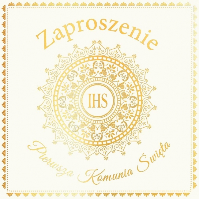 Zaproszenie KW - Komunia hostia biała 5szt