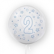 Tuban, Balon 45cm cyfra 2 - Gwiazdki, niebieski (TB 3635)