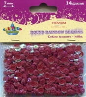 Cekiny tęczowe kółka 7mm 14g czerwone