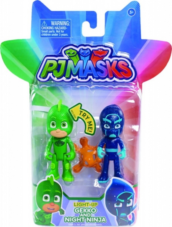 PJ MASKS Świecąca figurka 2-pak, Gekko i Ninja (JP-24810-3)