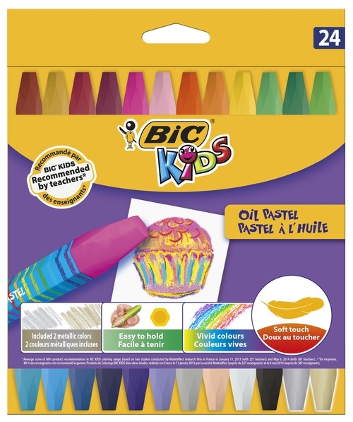 Kredki pastele olejowe Bic Kids 24 kolory