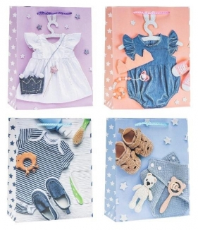 Torebka dziecięce brokat 26x32x10cm mix ROZETTE