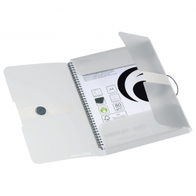 Teczka rysunkowa z gumką A4 PP - biało-przezroczysty