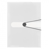 Teczka rysunkowa z gumką A4 PP - biało-przezroczysty