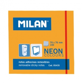 Karteczki samoprzylepne Milan Neon, pomarańczowe (85435)
