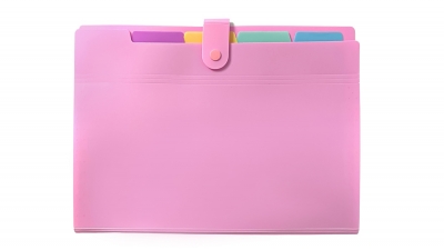 Teczka A4 harmonijkowa PP pastel różowy