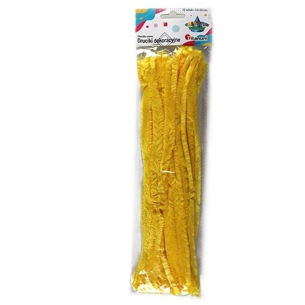 Druciki dekoracyjne 1,5x30cm 12szt żółte