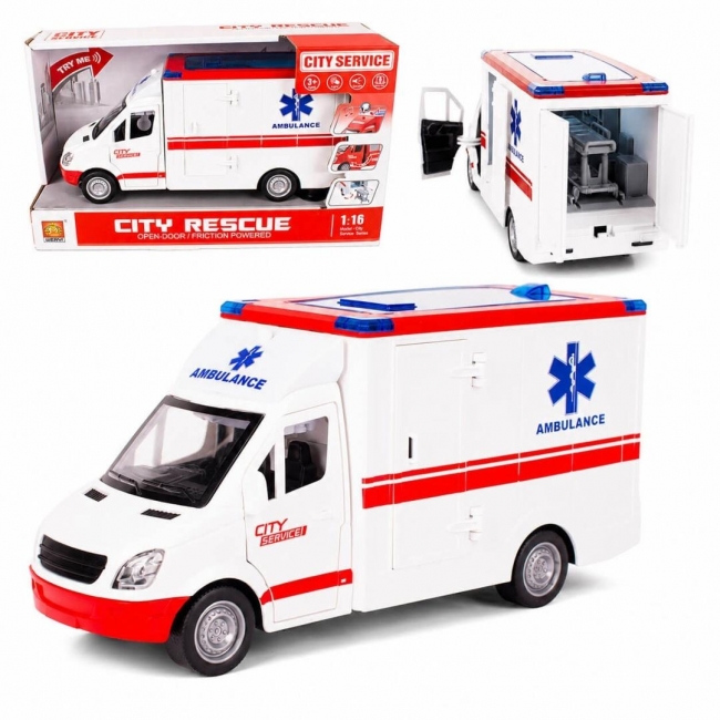 Ambulans pogotowia ratunkowego światła i dźwięk
