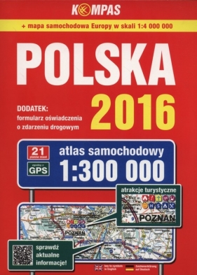 Atlas samochodowy Polska 2016 1:300 000