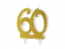 Świeczka urodzinowa 60 złota 7.5cm Kevin Prenger