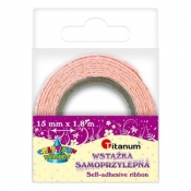 Wstążka koronka bawełniana samoprzylepna różowy 15 mm 1,8 - Jasnoróżowy (373253)