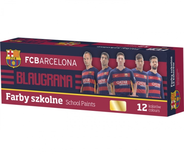 Farby szkolne 12 kolorów 20 ml FC Barcelona