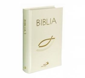 Biblia "z rybką" oprawa biała z paginatorami