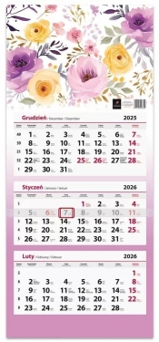 Kalendarz 2026 trójdzielny płaska główka MIX