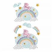 Naklejki z kryształkami jednorożce i tęcze 7szt