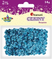 Cekiny okrągłe 7mm 14g - metaliczne błękitne (304634)