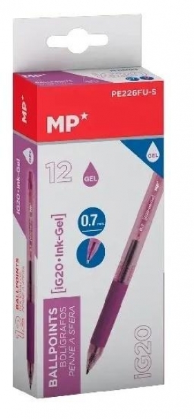 Długopis żelowy fuksja (12szt)