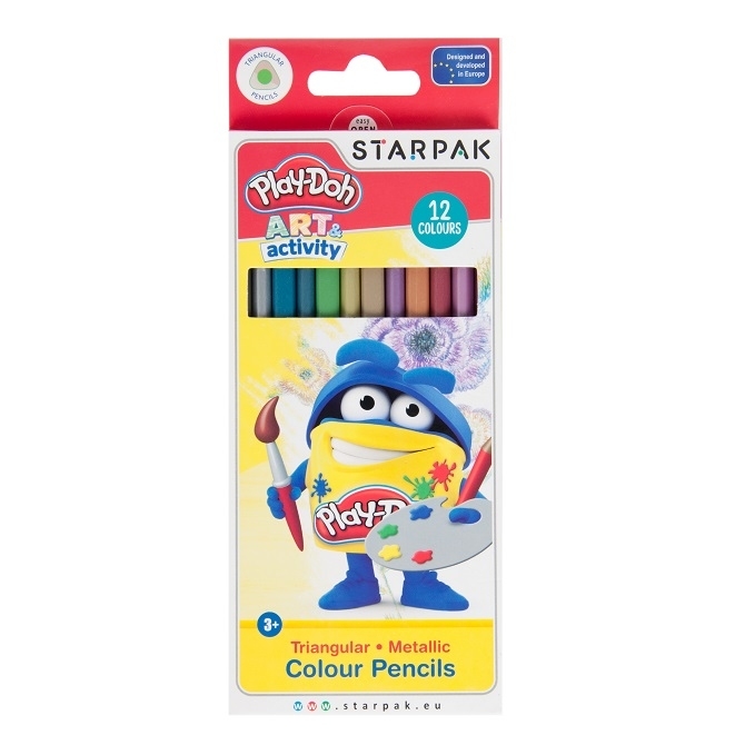 Kredki ołówkowe metalizowane Play-Doh - 12 kolorów (453910)