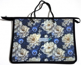 Teczka-torba A4+ zapinana na zamek z rączką Kwiaty