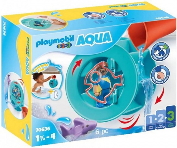 Zestaw z figurkami 1.2.3 70636 AQUA Młyn wodny z małym rekinem (70636)